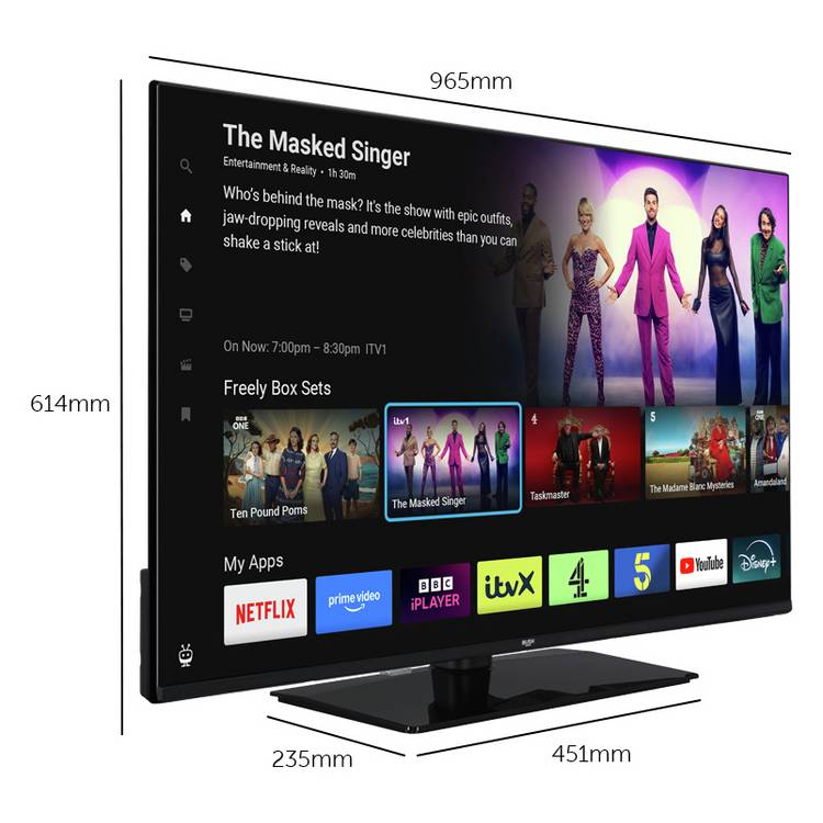 Bush 43FT25CB smart TV 43 inch with TiVo Freely - British product
