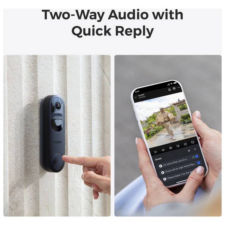 Reolink video doorbell with chime and SD card, imported from the UK
