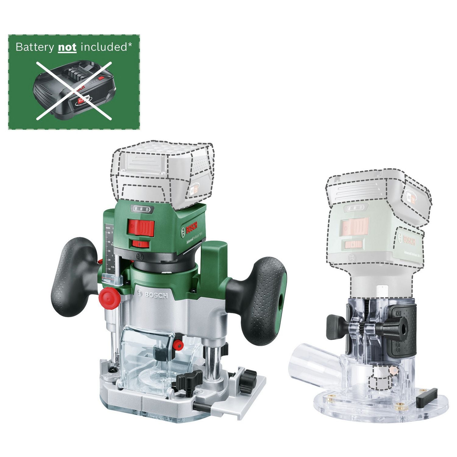 Bosch AdvancedTrimRouter 18V-8 router combination set - British product