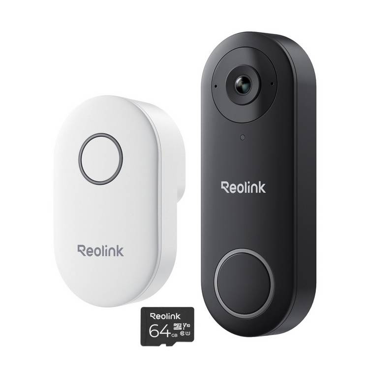 Reolink video doorbell 2K+ chime with 64GB SD card - British product