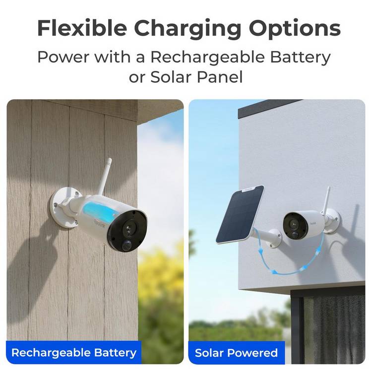 Reolink Argus 2K CCTV camera with solar panel and 64GB SD card, UK version