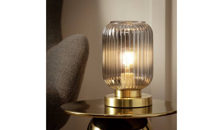 Argos Home tall glass table lamp clear 24.5cm (British brand)