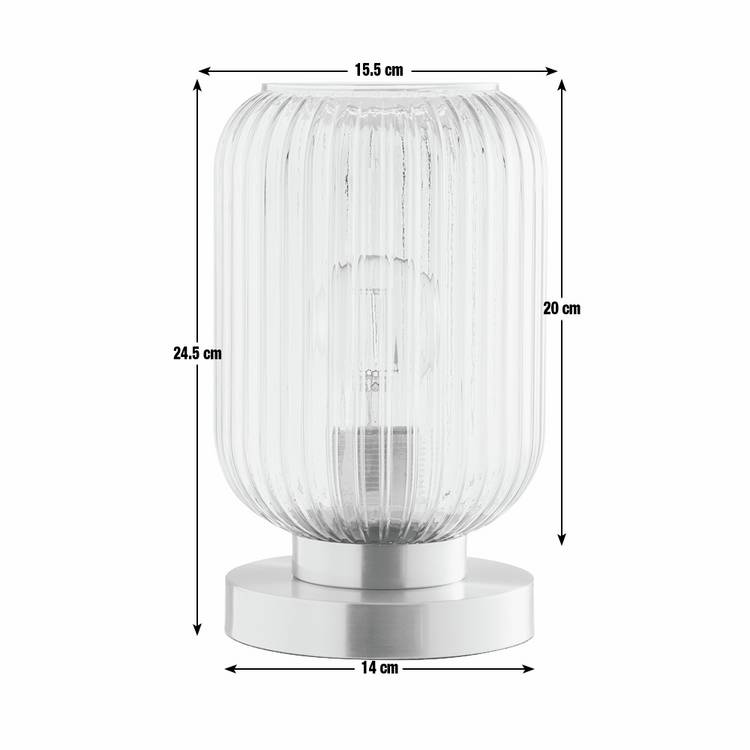 Argos Home tall glass table lamp clear 24.5cm (British brand)