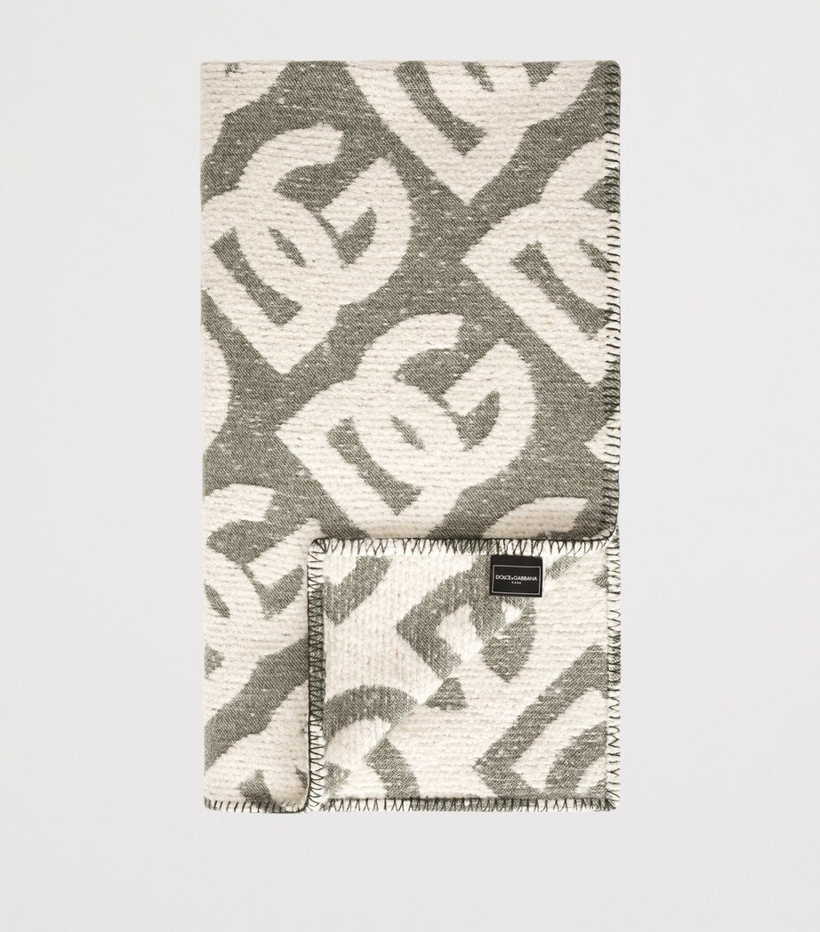 Dolce&Gabbana Wool-Cashmere-Silk Logo Throw 140cm x 180cm - British product