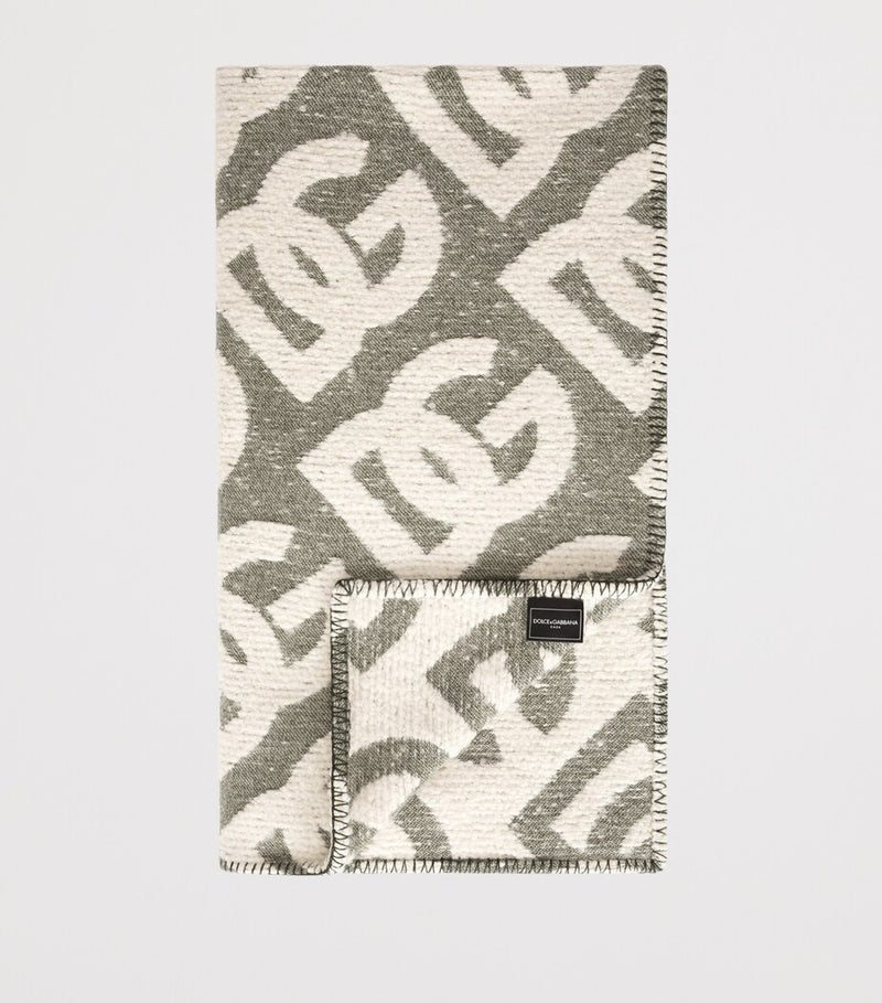 Dolce&Gabbana Wool-Cashmere-Silk Logo Throw 140cm x 180cm - British product