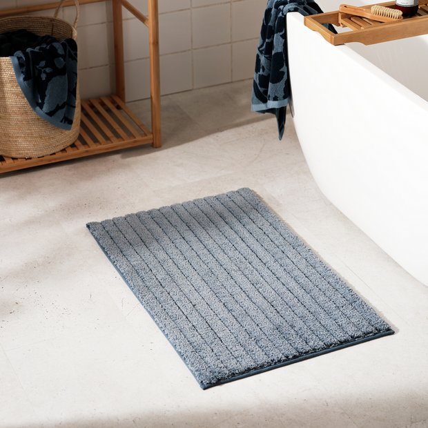 Habitat bath mat rustic blue 80cm, imported from the UK