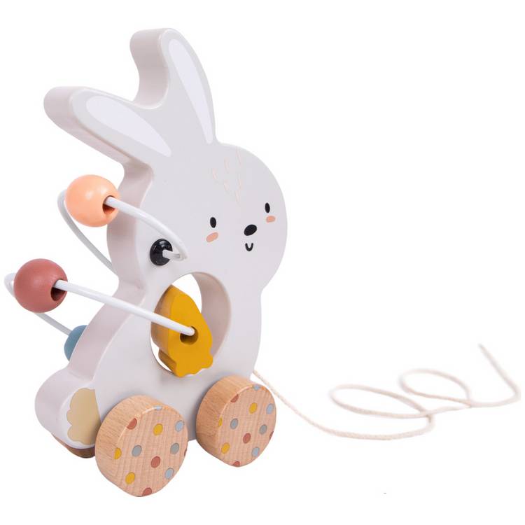 Chad Valley wooden pull along bunny toy - British product