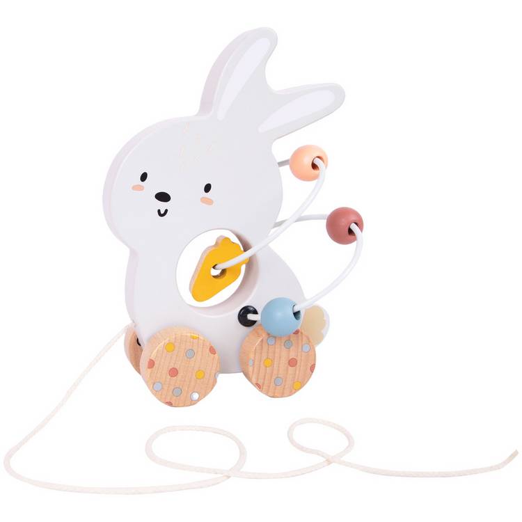 Chad Valley wooden pull along bunny toy - British product