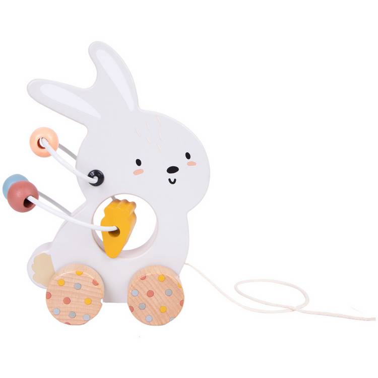 Chad Valley wooden pull along bunny toy - British product
