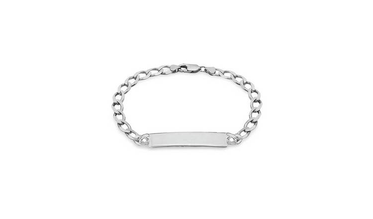 Revere Sterling Silver Personalised Curb ID Bracelet GOODS Argos