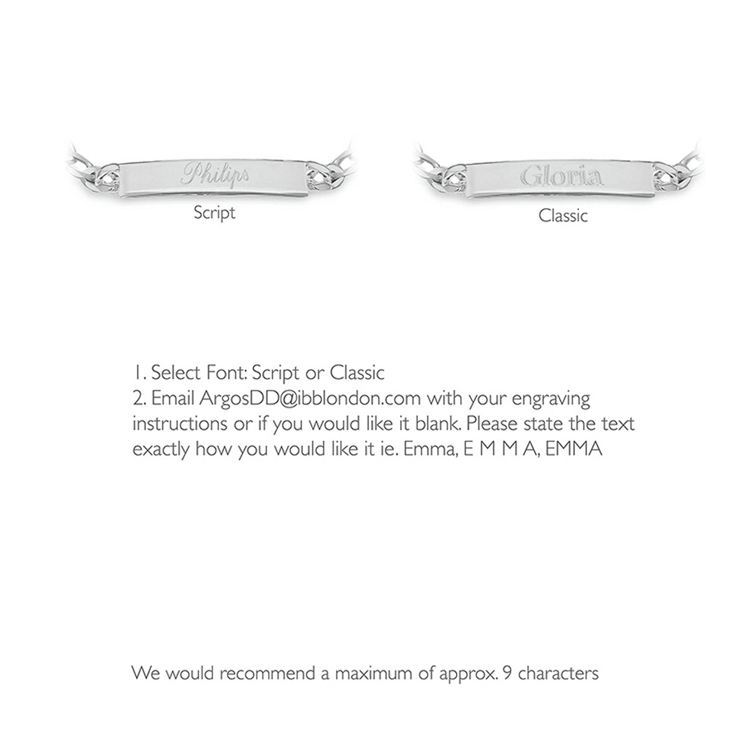 Revere silver ID bracelet 21.5cm (British brand)