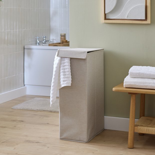 Argos Home laundry hamper cream 45L (British brand)