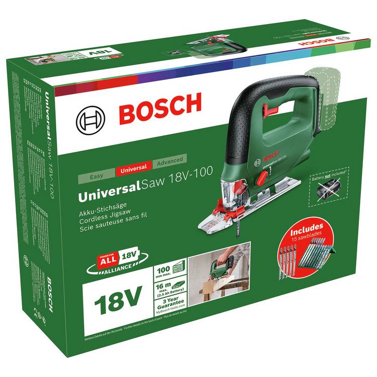 Bosch UniversalSaw 18V-100 cordless jigsaw, UK version