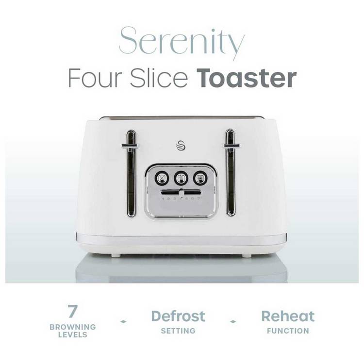 Swan Serenity toaster white 4 slice, UK version