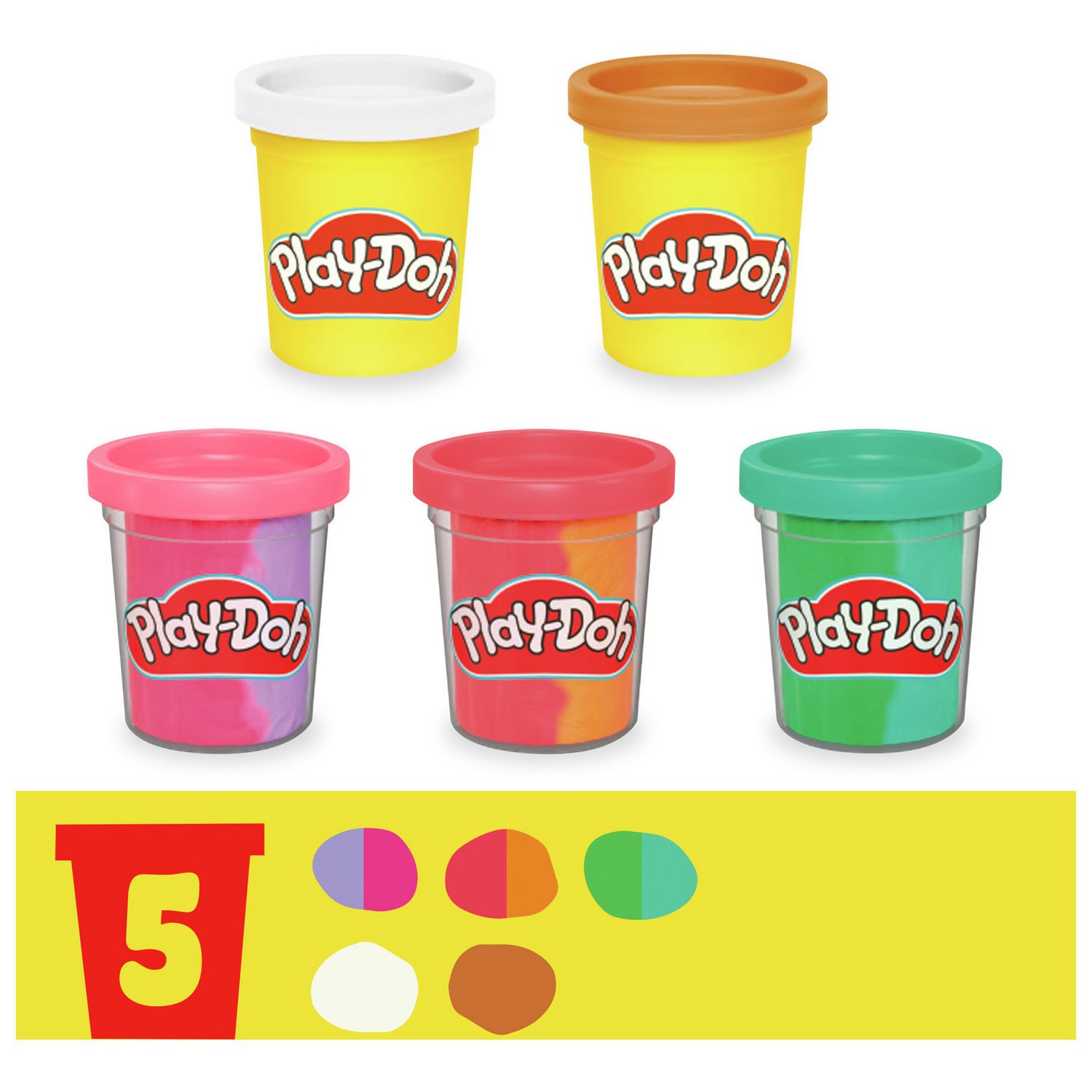 Play-Doh rainbow ice cream playset with 5 tubs, UK version
