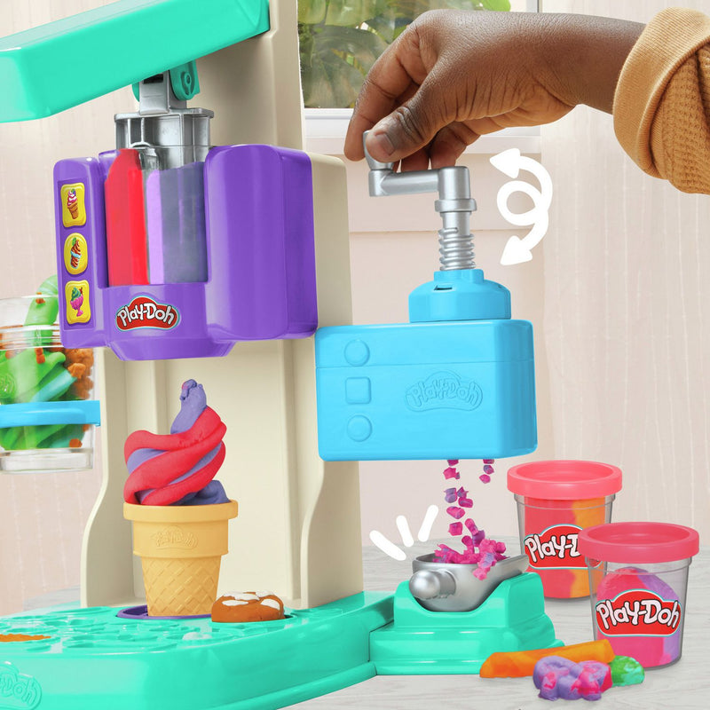 Play-Doh rainbow ice cream playset with 5 tubs, UK version