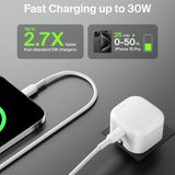 Belkin 30W USB-C fast wall charger white folding pins (British brand)
