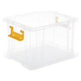 Strata Stackmaster 35L clear storage box, UK version