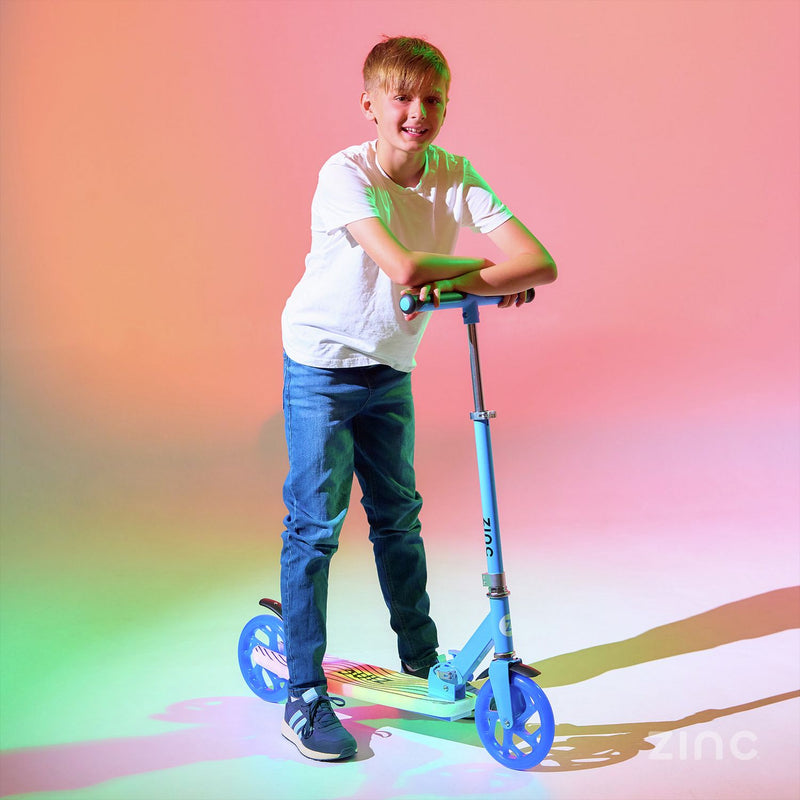 Zinc Big Wheel kick scooter with light-up deck, imported from the UK
