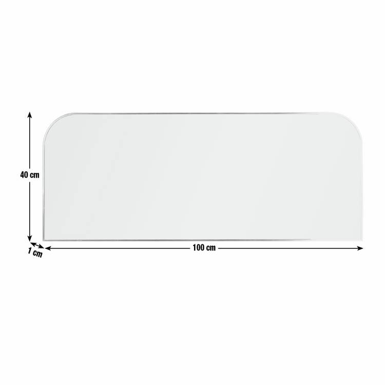 Habitat silver round edge rectangular wall mirror 40x100cm, imported from the UK