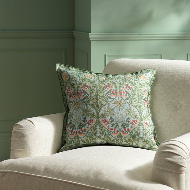 Habitat x Morris & Co. Bluebell cushion green 50x50cm, UK version
