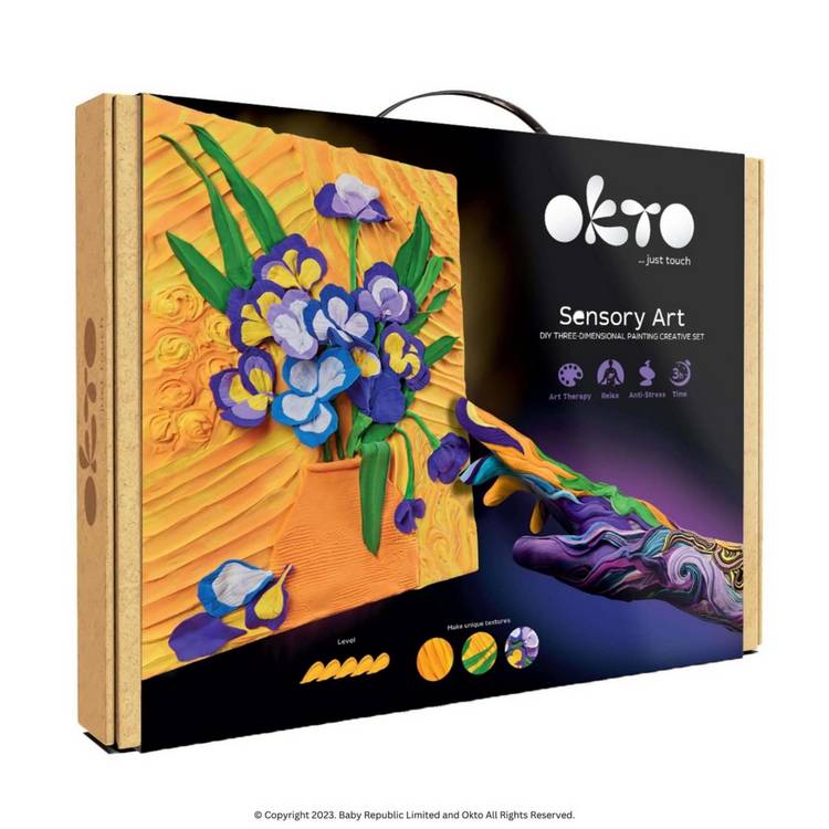 Okto DIY air dry clay Irises art kit, imported from the UK