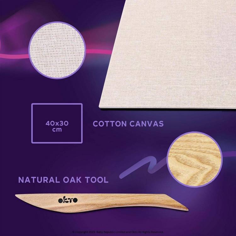 Okto DIY air dry clay Irises art kit, imported from the UK
