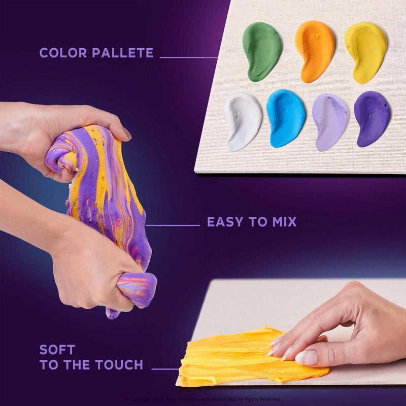 Okto DIY air dry clay Irises art kit, imported from the UK