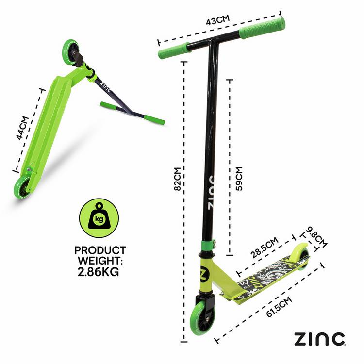 Zinc stunt scooter green - British product