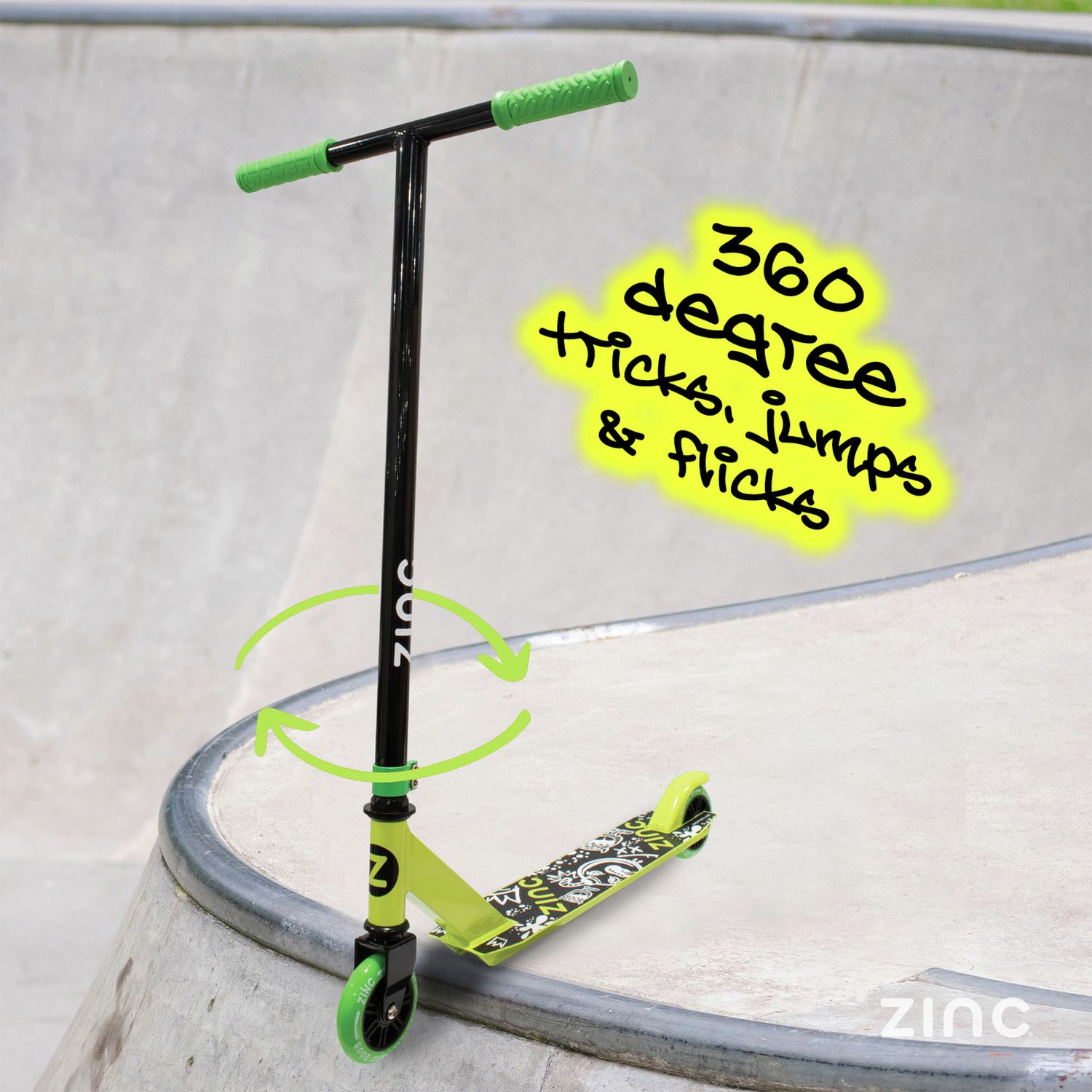 Zinc stunt scooter green - British product