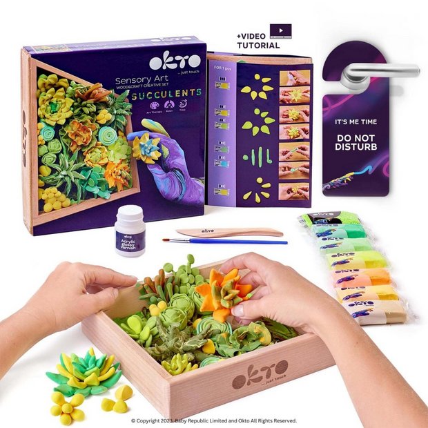 Okto sensory art succulents kit 21cm high, imported from the UK