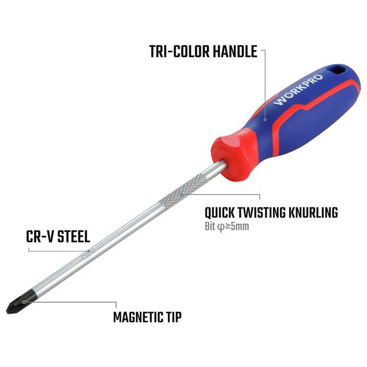 WORKPRO 6 piece screwdriver set, (British brand)