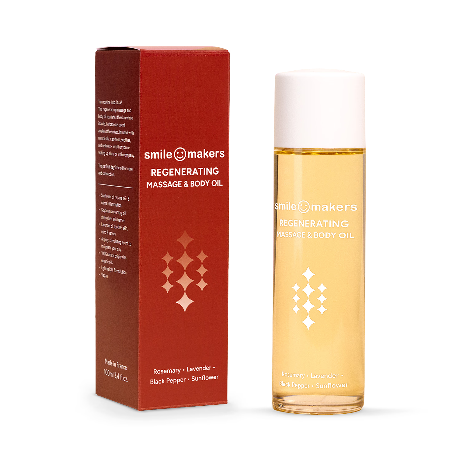 Smile Makers body massage oil rosemary lavender 100ml, UK version