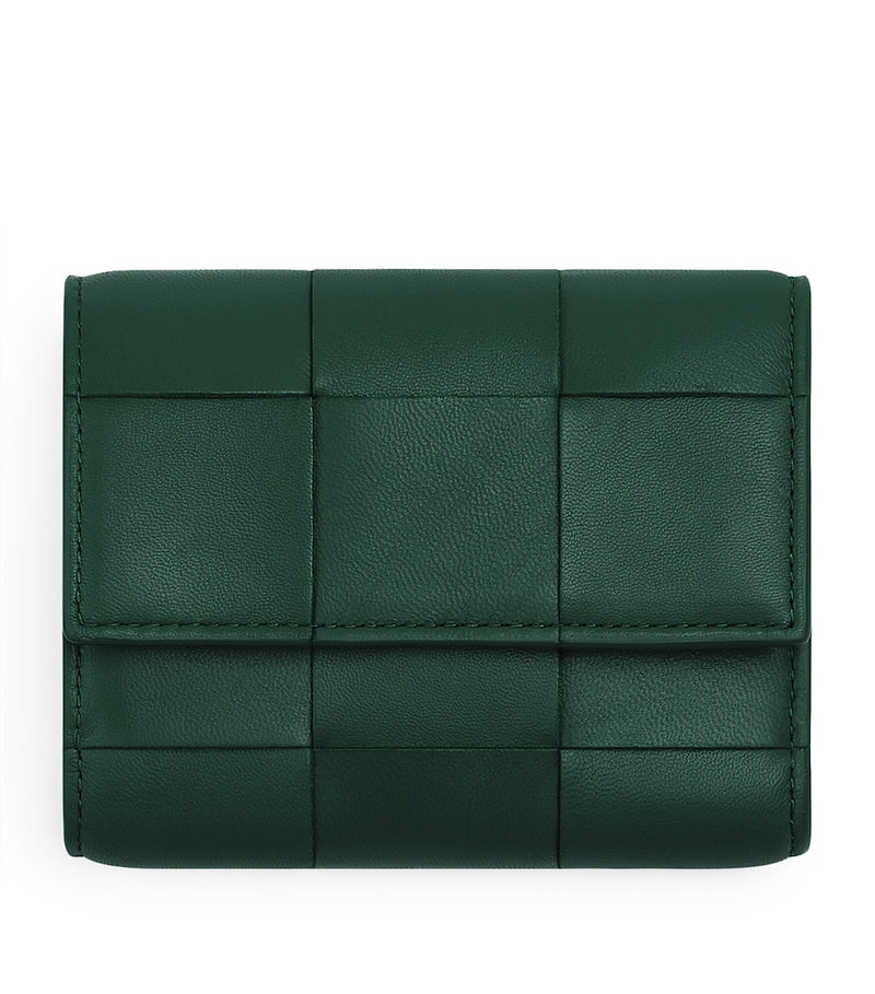 Bottega Veneta Intreccio trifold wallet woven lambskin (British brand)