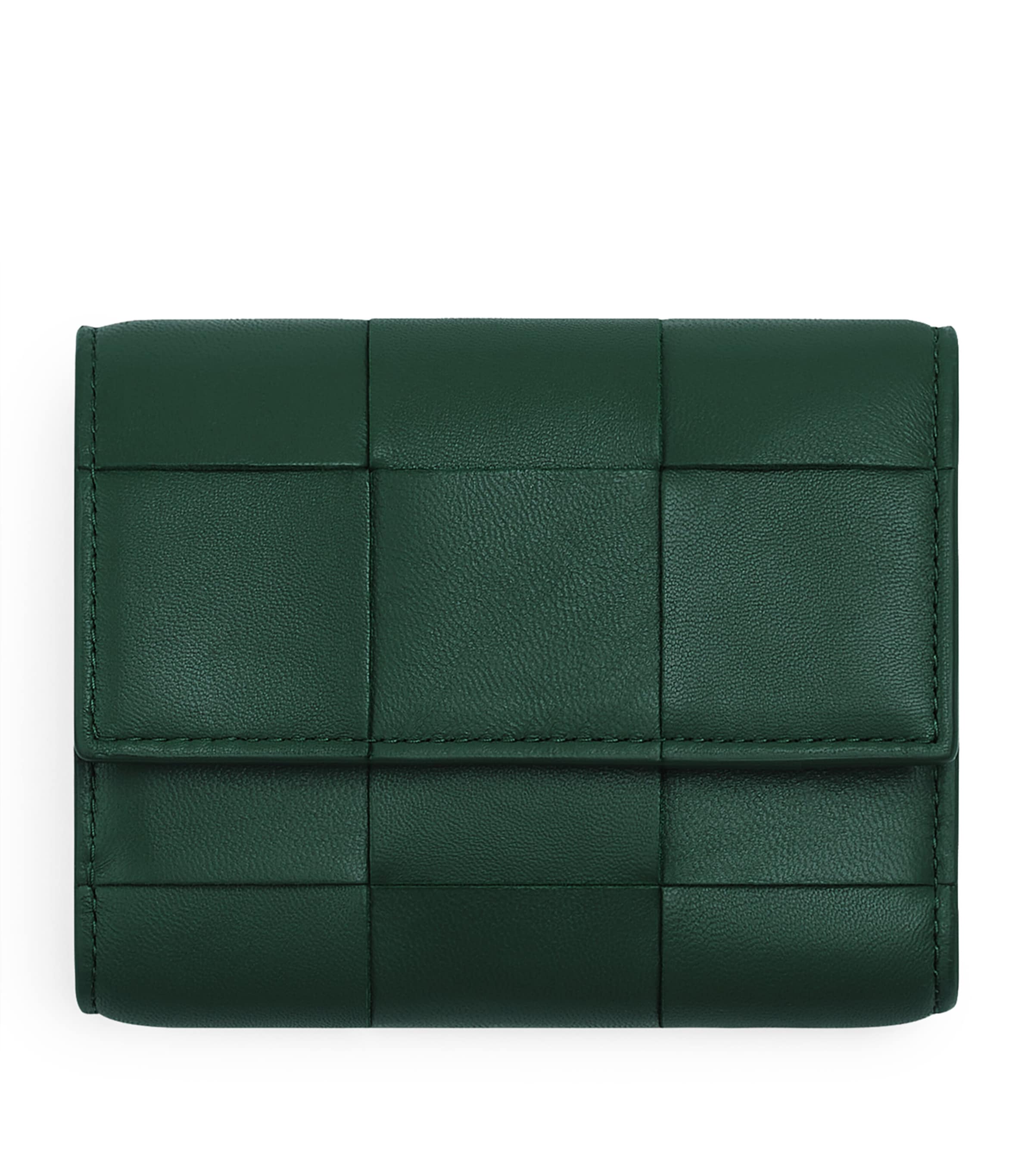 Leather Intreccio Trifold Wallet