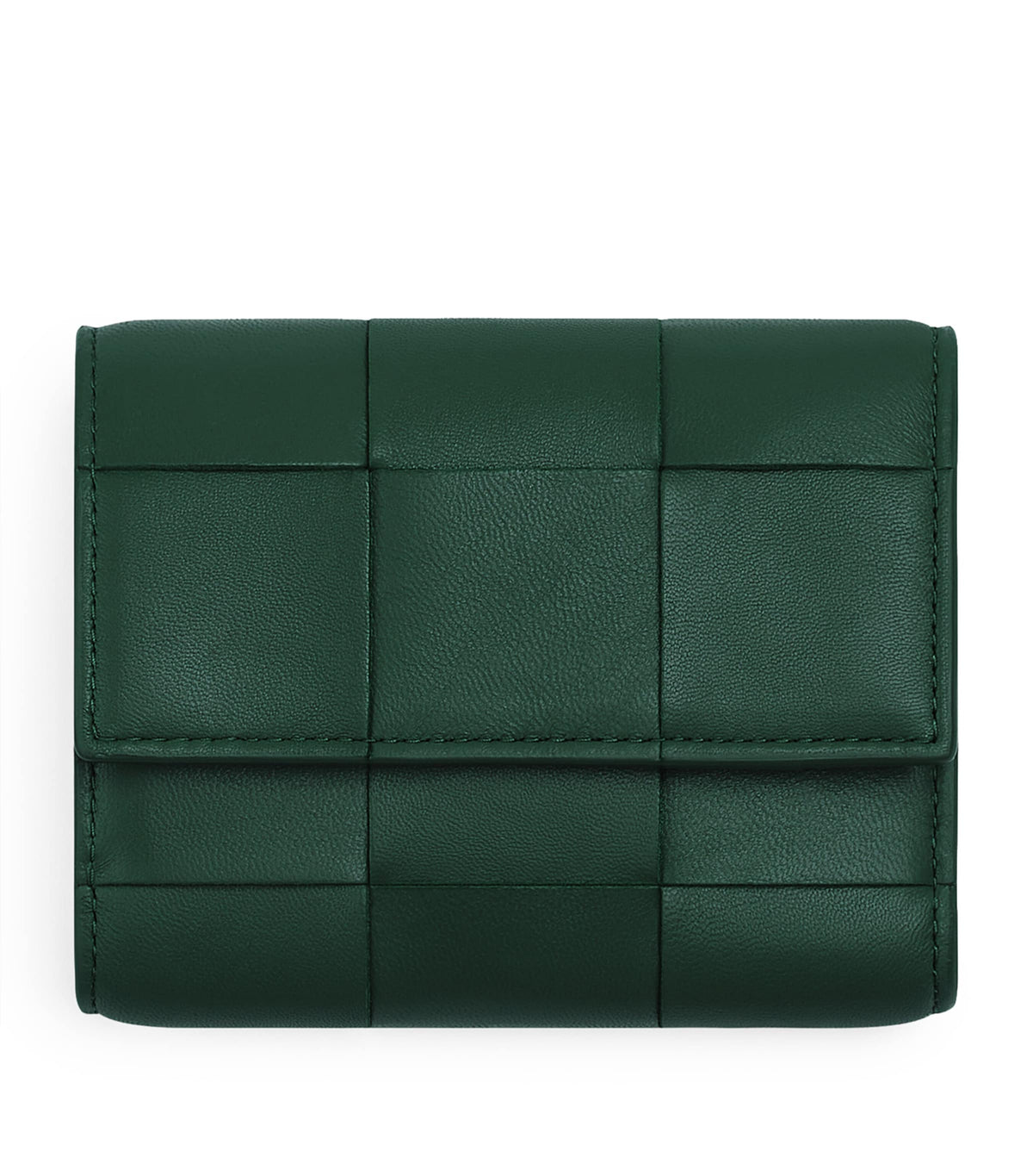 Leather Intreccio Trifold Wallet