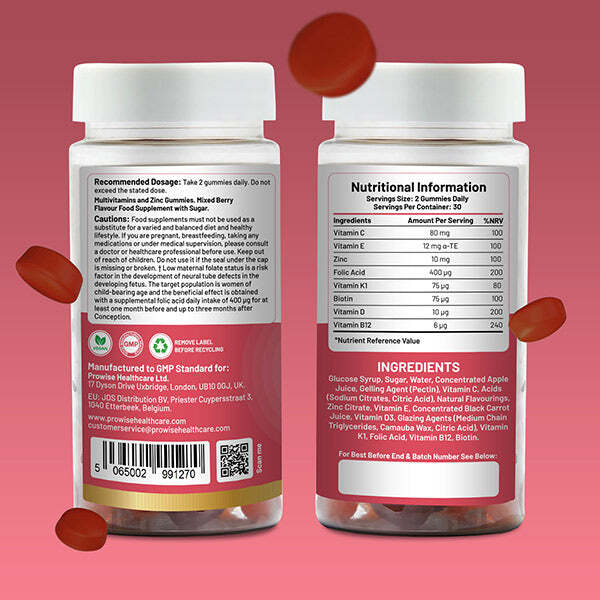 Prowise prenatal care gummies mixed berry 60 vegan gummies - British product