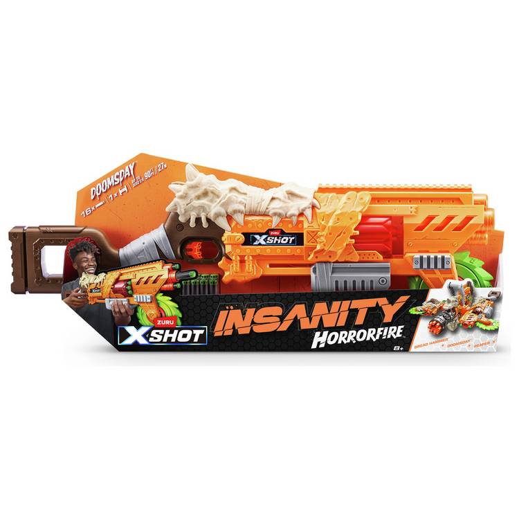 XSHOT Horror Fire Doomsday blaster toy with foam darts, UK version