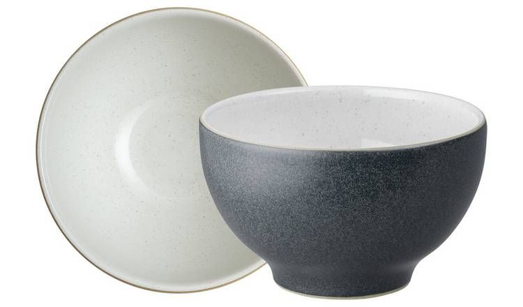 Denby Impression Set of 4 Stoneware Nibble Bowls - Charcoal