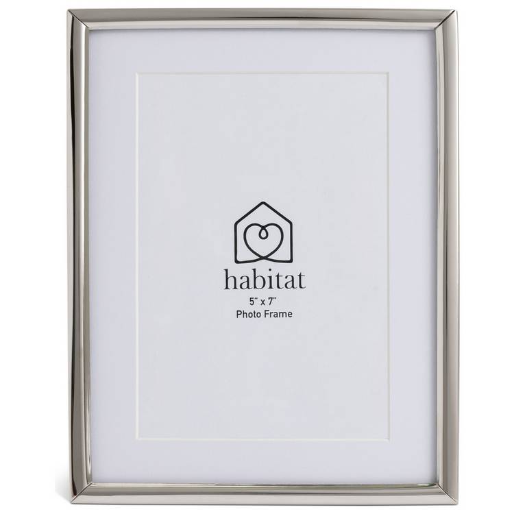 Habitat skinny silver metal picture frame 5x7, imported from the UK