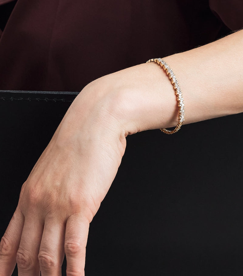Suzanne Kalan rose gold diamond bangle (British brand)