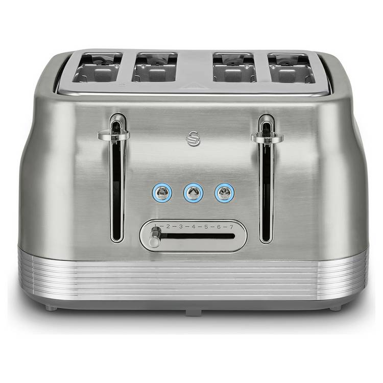 Swan retro 4 slice toaster stainless steel, imported from the UK