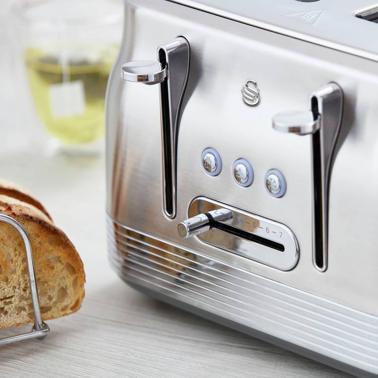 Swan retro 4 slice toaster stainless steel, imported from the UK