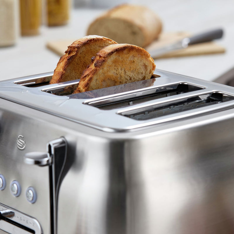 Swan retro 4 slice toaster stainless steel, imported from the UK