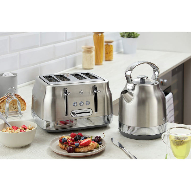 Swan retro 4 slice toaster stainless steel, imported from the UK