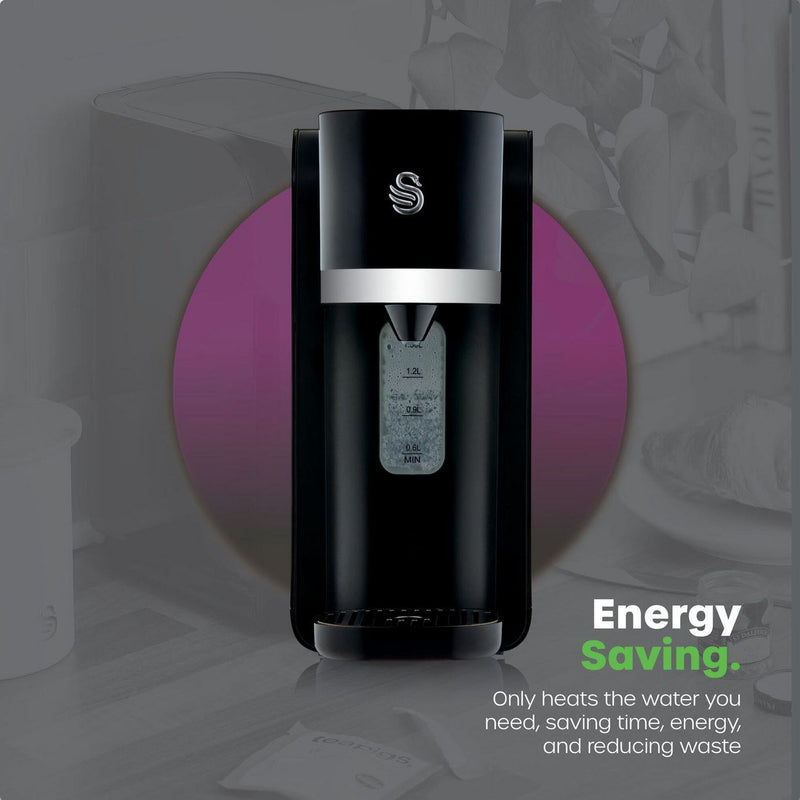 Swan black instant hot water dispenser 1.5 litres, imported from the UK