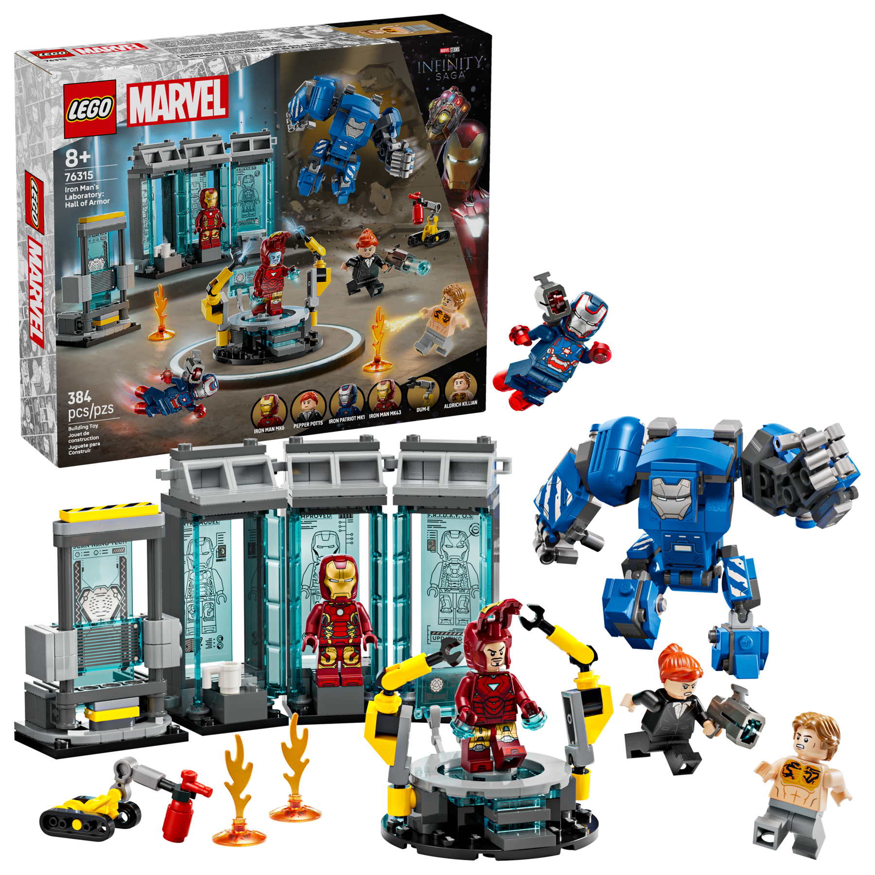 LEGO Iron Man Hall of Armor set 384 pieces, UK version
