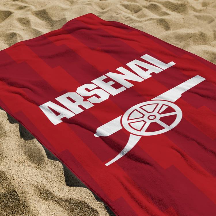 Arsenal FC red beach towel with cannon logo 150x75cm - British product