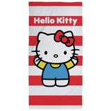Hello Kitty cotton stripe bath towel red 140x70cm - British product