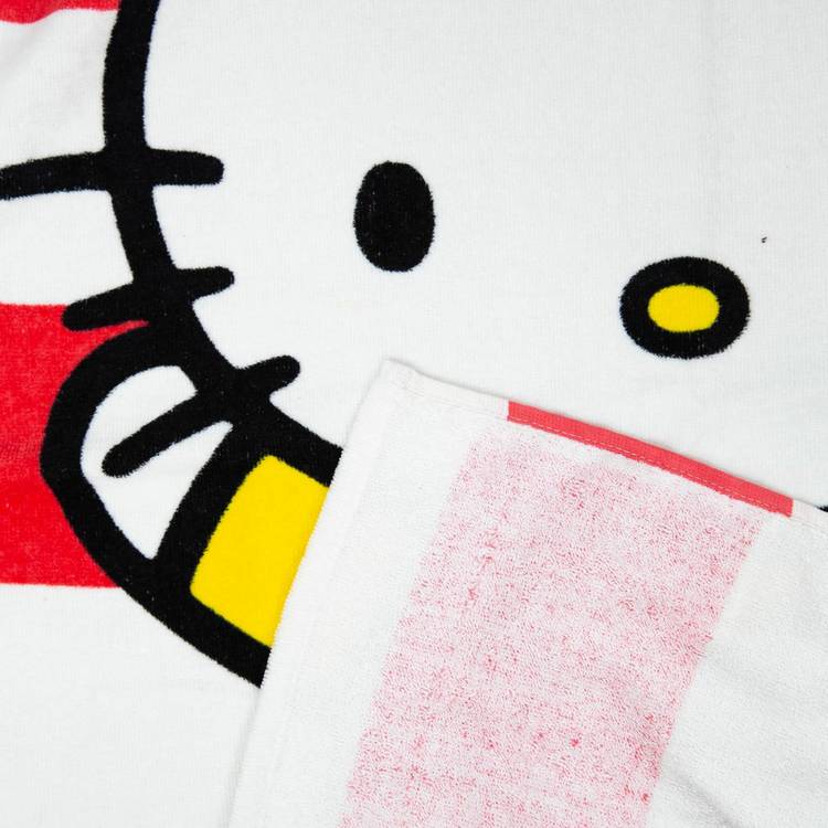Hello Kitty cotton stripe bath towel red 140x70cm - British product